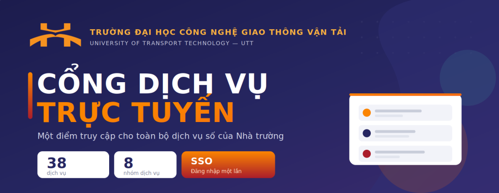 UTT ra mắt Cổng dịch vụ trực tuyến: một điểm truy cập cho toàn bộ dịch vụ số của Nhà trường