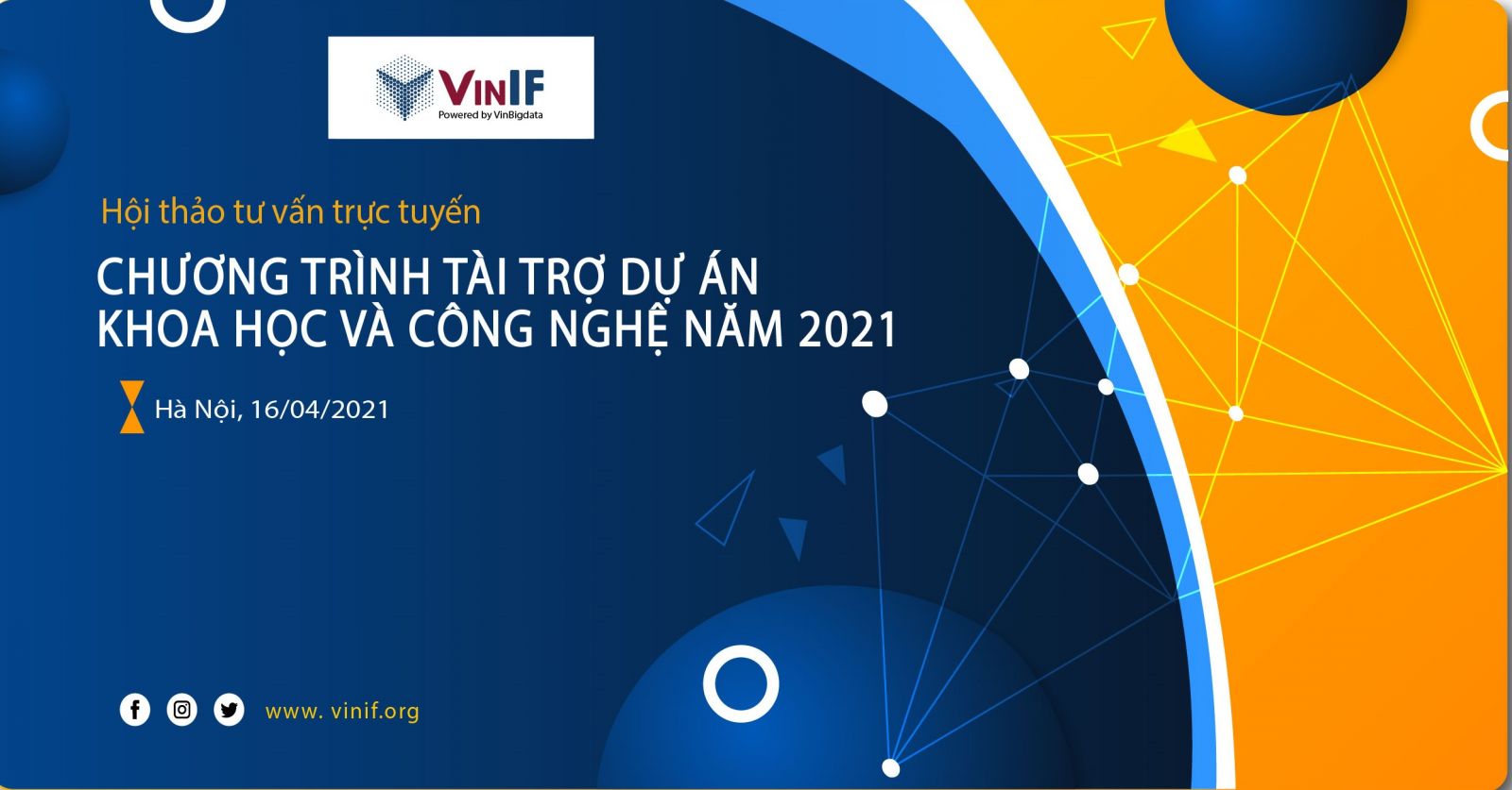 Thông tin Chương trình Tài trợ dự án Khoa học và Công nghệ năm 2021 của Quỹ Đổi mới sáng tạo Vingroup (VINIF)