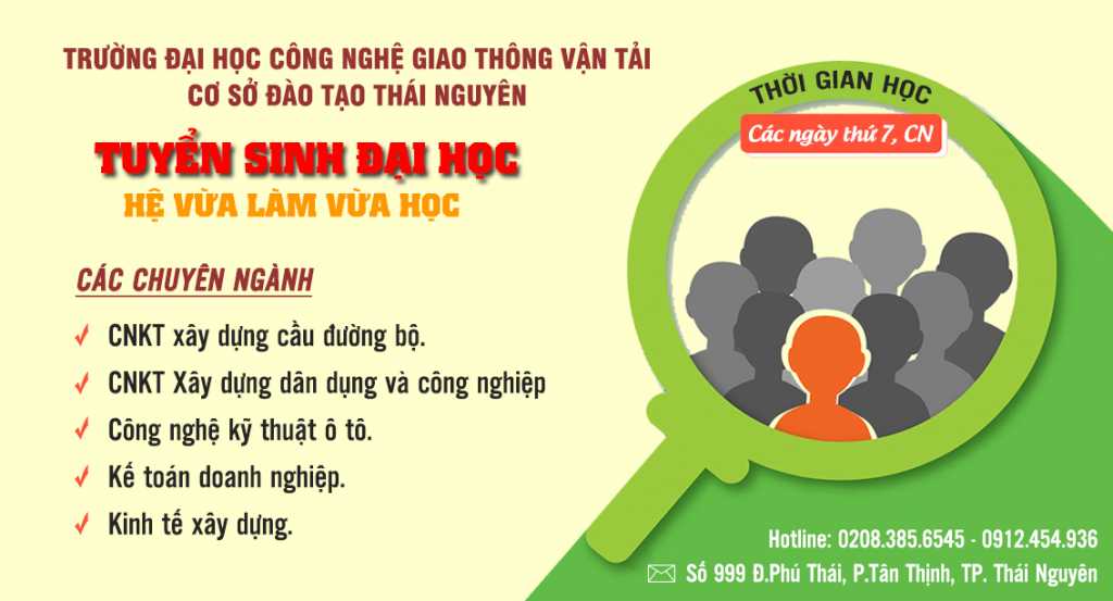 Thông báo tuyển sinh Đại học hình thức vừa học vừa làm năm 2023